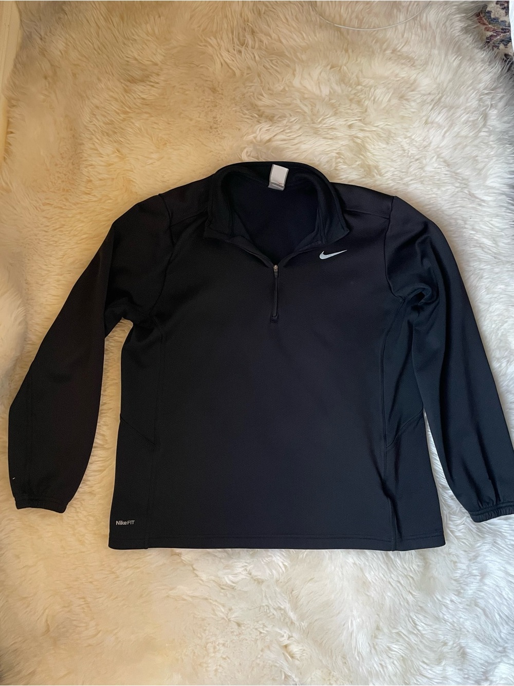 True vintage Nike dri-fit black quarter zip mens workout sweatshirt